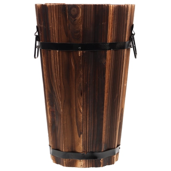 HOOWIFFY Garden Planter Wooden Light Brown 1Pcs 10.6X10.6X6.7In