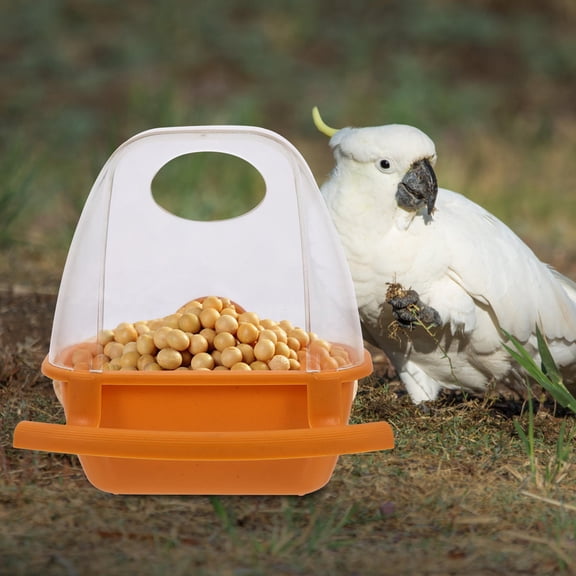 HOOWIFFY Transparent Bird Food Container Splash Feeder For Parrots Birds Durable Design Easy To Clean For Birdcage Use