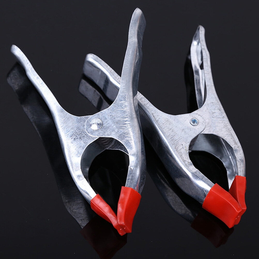 WHAMVOX Spring Clamps Set of 6 Silver Iron Clamps for Grip with Compact ...