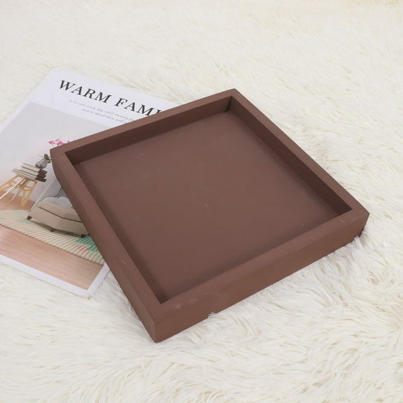 WHAMVOX Square Tray Cement Planter Rectangular Saucer Drainage Pots Indoor Plants Coffee