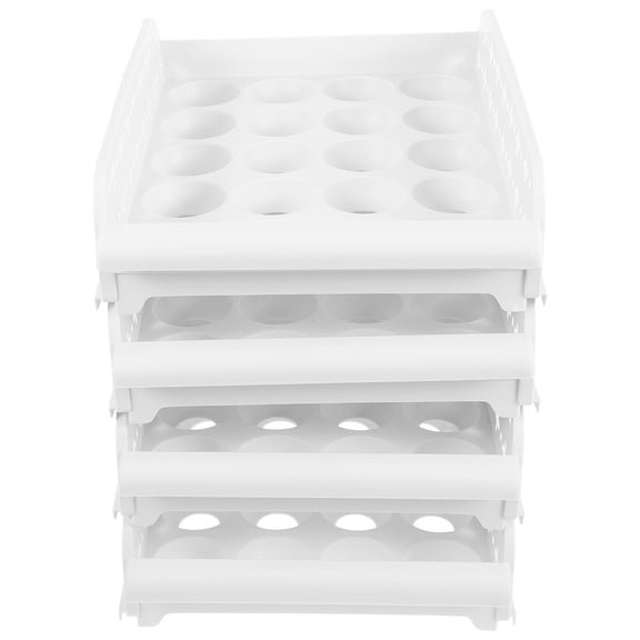 WHAMVOX Stackable Egg Tray for Kitchen PP Material 30 Grids per Layer Fits Most Refrigerators 4 Layers