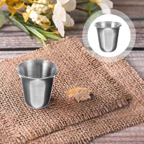 WHAMVOX Stackable Stainless Steel Communion Cups for Storage and Elegant Silver Appearance 10pcs