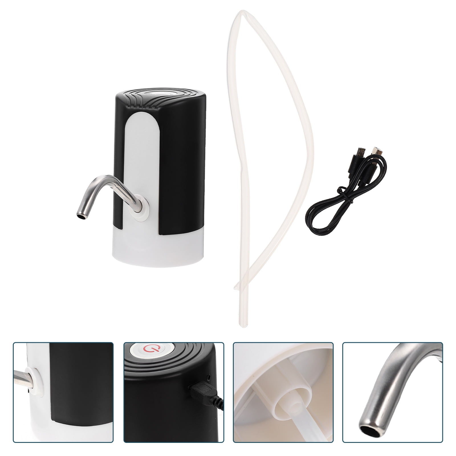 WHAMVOX Stainless Steel Automatic Water Dispenser for Home Use Black Quiet and Portable 5 Gallon