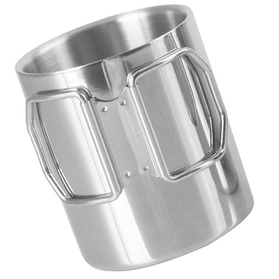 YSNOOWE Camping Coffee Mug Silver 1Pack 4.7x3.7x3.3in