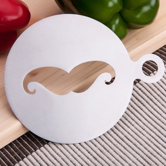 WHAMVOX Stainless Steel Coffee Stencils for Decoration Silver Food Grade Easy to Clean and Store Perfect for Latte Art 304 Material