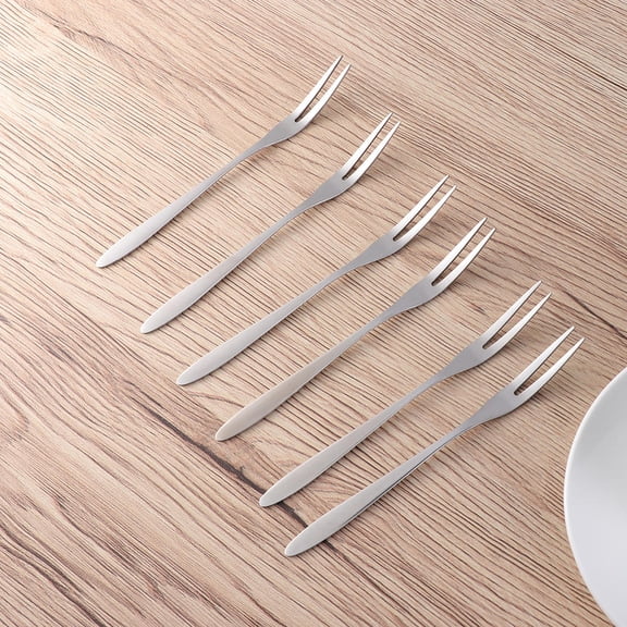 WHAMVOX Stainless Steel Fruit Forks for Eating Fruit Fashion Design and Practical 20 Pieces Silver