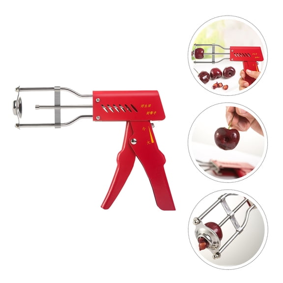 WHAMVOX Stainless Steel Fruit Pitter with LaborSaving Handle for Home Use Easy to Clean and Red