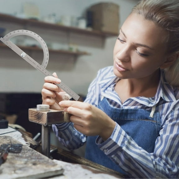 WHAMVOX Stainless Steel Goniometer for Measuring Use with Smooth Edge and Fine Grinding 150mm