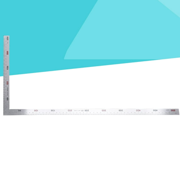 WHAMVOX Stainless Steel L-square Angle Ruler for Measurement 50x25x0.2cm Silver Color Perfect for