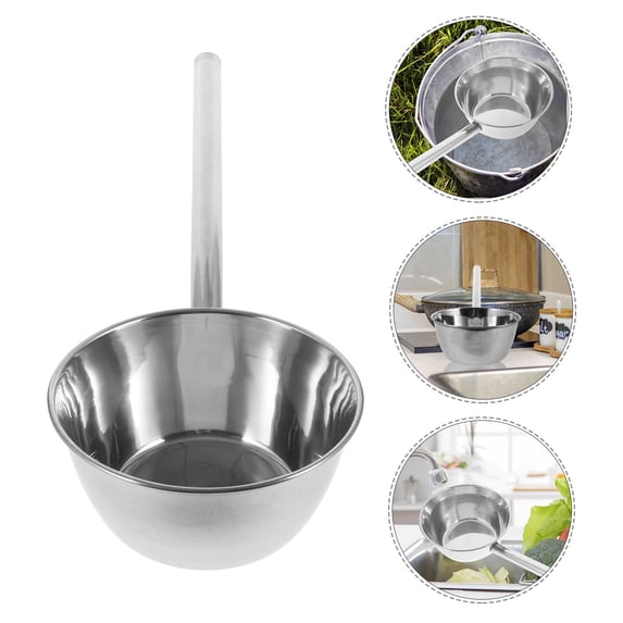 WHAMVOX Stainless Steel Long Handle Ladle Large Water Spoon Water Ladle Canteen Garden Ladle