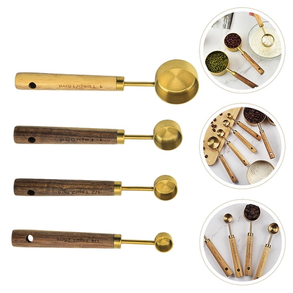 Luxshiny 4-Piece Stainless Steel Measuring Spoons Set with Assorted Colors, Kitchen Measuring Tools, 5.9x1.4x1 Inch