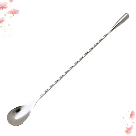 WHAMVOX Stainless Steel Mixing Spoon with Long Handle for Stirring Drinks Cocktails and 30CM