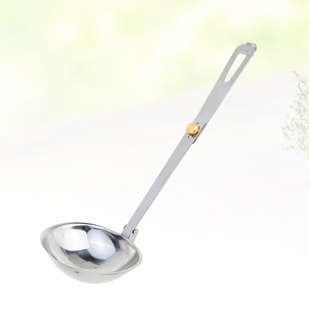 WHAMVOX Stainless Steel Outdoor Soup Ladle with Long Handle for Cooking and Mixing Silver 11.5 Inch