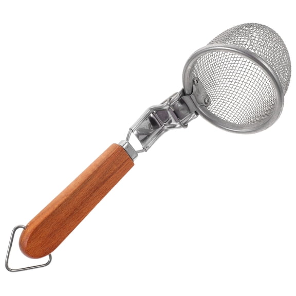 WHAMVOX Stainless Steel Pasta Strainer with Handle for Easy Drainage and Safe Use Silver