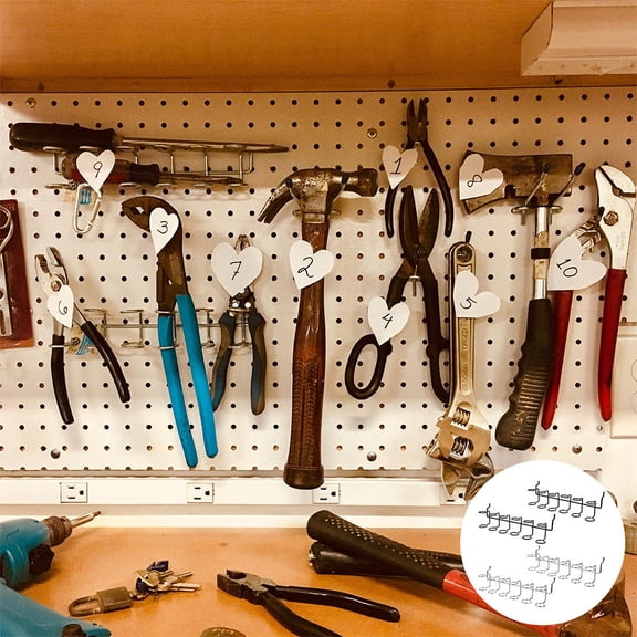 FESTFENDS Screwdriver Holders Black Garage Pegboard Tool Organizer 6Pcs 9.04X2.75X2.63In