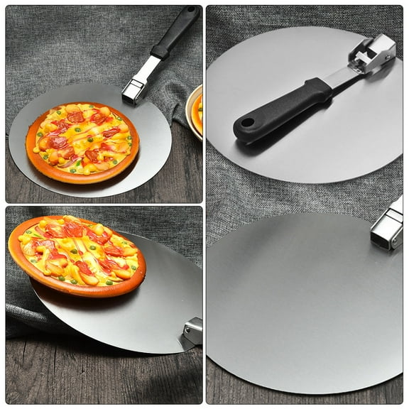 WHAMVOX Stainless Steel Pizza Transfer Shovel with Folding Handle for Baking Easy to Clean and Store 12.6x6.3 inches