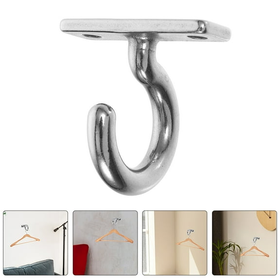 WHAMVOX Stainless Steel Screw Mounted Ceiling Hooks Under-Shelf Towel Robe Clothes Hook Metal Coat Hook Hanger For Bathroom Kitchen Cabinet Garage 10mm