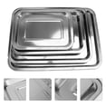 thumbnail image 1 of WHAMVOX 4-Piece Stainless Steel Serving with Smooth Wide Brim, Food Serving Platters for Kitchen and Dining, 1 of 8