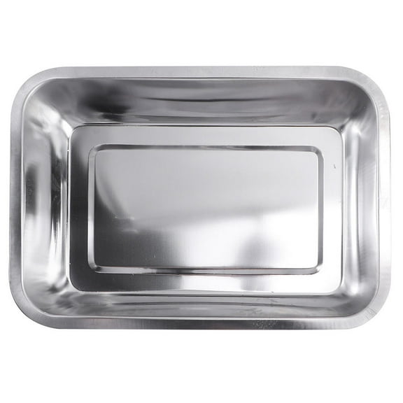 ROMANSENTIAL 1Pc Rectangular Stainless Steel Bbq Plate Rustproof and Easy to Clean