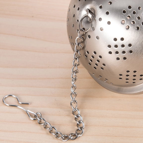 WHAMVOX Stainless Steel Tea Infuser with Long Chain and Clip for Easy Use at Home Silver Large Size