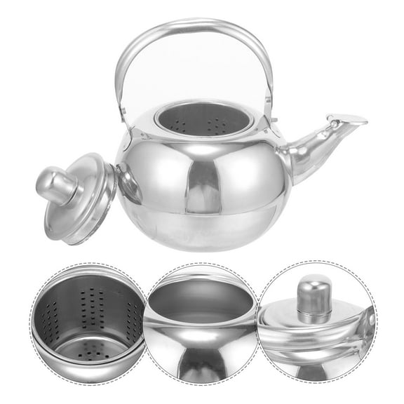 WHAMVOX  Stainless Steel Tea Pitcher Kettle Infuser Gooseneck Modern Teapot Silver