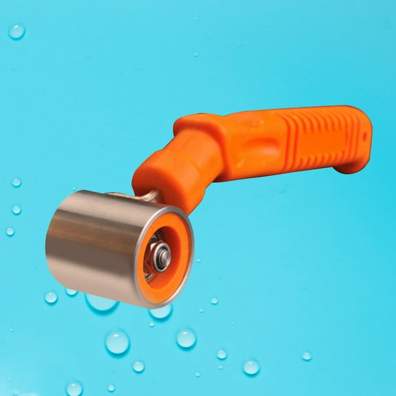 WHAMVOX Stainless Steel Wall Sticker Roller Flat Pressure Roller DIY Tool (Silver+Orange)