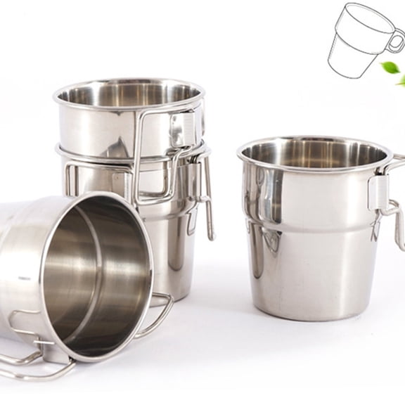 WHAMVOX Stainless Steel Wine Cup for Home Use Silver Reusable Safe Healthy Compact Size