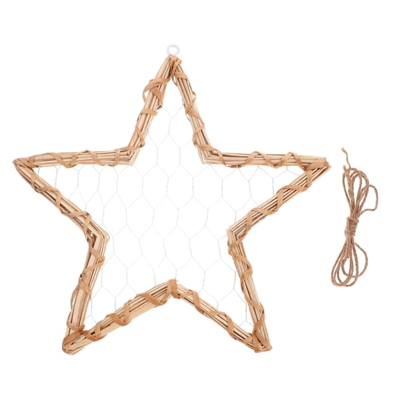 WHAMVOX Star Shaped Willow Wreath Wall Hanging Decoration Grid Picture Holder Wall Picture Frame Hanger Picture Holder Decor
