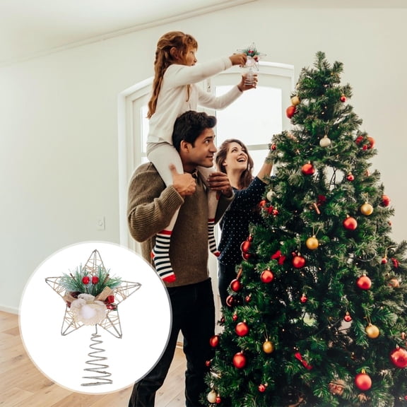 YSNOOWE Tree Topper Iron Cloth Assorted Color Christmas Family Celebration 1Pack