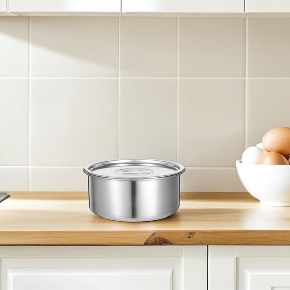 WHAMVOX Steamed Egg Stew Pot Bowl Baby 14.00X14.00X6.00CM Silver