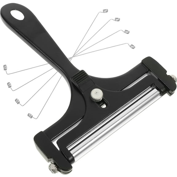 PRETYZOOM Cheese Slicer Set - Portable Butter & Cheese Cutter, Aluminum Alloy Black Kitchen Utensil, Kitchen Cutting Tool