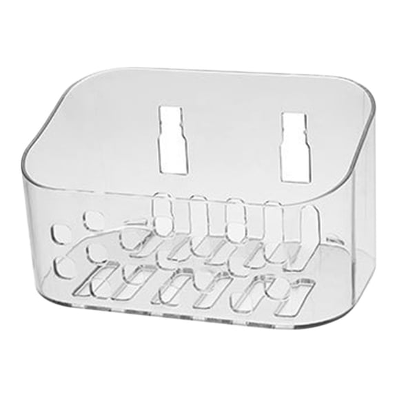 ROMANSENTIAL Transparent Shower Basket with Removable Adhesive for Bathroom Soap Shampoo Holder