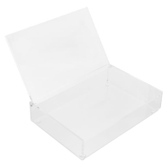 WHAMVOX Storage Acrylic Box Clear Stationery Case Lid Design