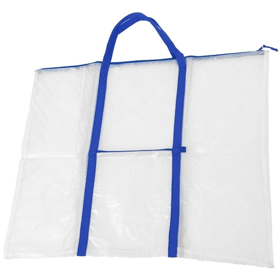 HEANUJJ Blue PVC Art Portfolio Bag Portable Drawing Board Carrier with Smooth Zipper and Handles
