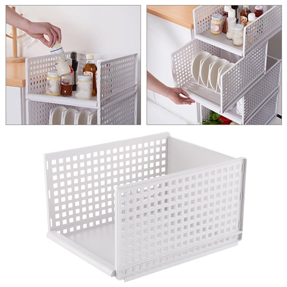 WHAMVOX Storage Basket Organiser Closet Wardrobe Child White