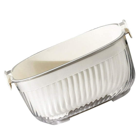 WHAMVOX Storage Basket for Kitchen Double Layer Vegetable Countertop White