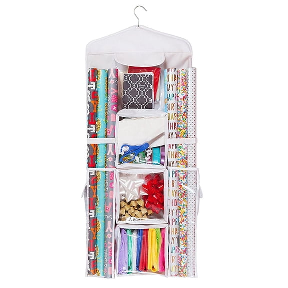 WHAMVOX Storage Hanging Bag 1Pcs White Oxford Fabric Rectangular Moistureproof and Waterproof for Home Organization
