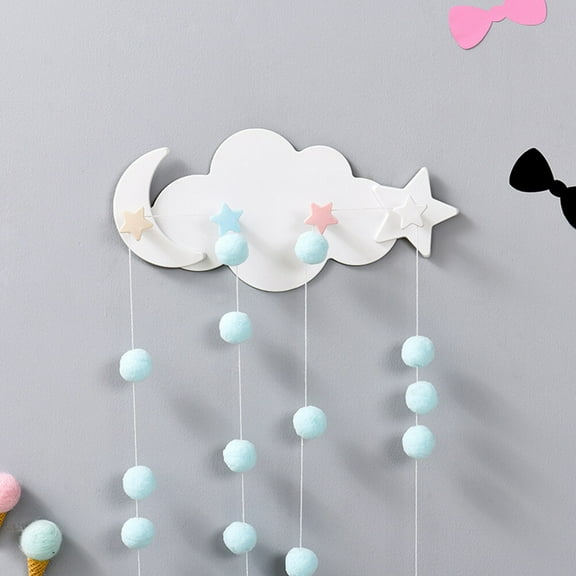 ROMANSENTIAL Decorative Cloud Hook Adhesive Hooks for Hanging Coats Caps Scarfs in Entryway Bedroom