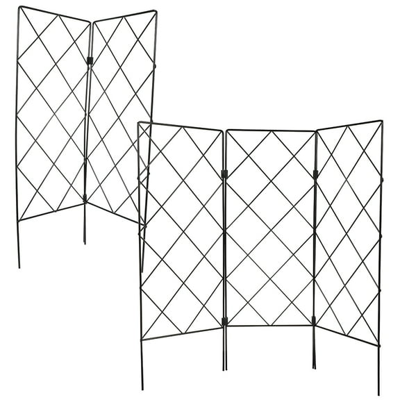 WHAMVOX Sturdy Plant Support Trellis for Climbing Plants with Durable Iron Frame Black 5 Pieces