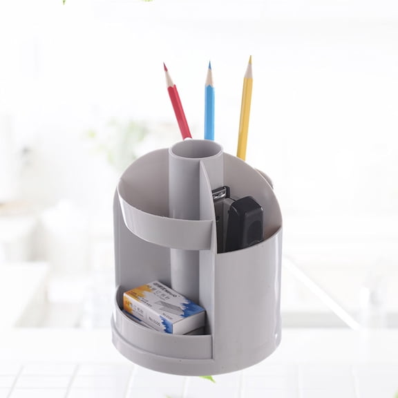 DECORNIJIA Plastic Pencil Holder Storage Container, 1 Pack Desk Organizer Cup for Pens, Markers, Makeup Brushes, Office, Home