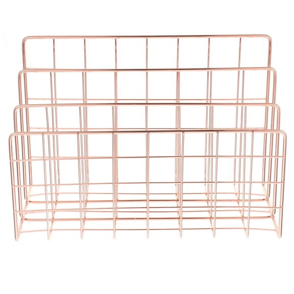 WHAMVOX Stylish Golden Book Rack Storage Shelf Organizer for Office and Home, Multi-Purpose Bookshelf