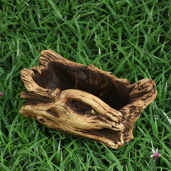 WHAMVOX  Succulent Cement Potted Plant Driftwood Stump Log Concrete Planter Artificial Plants Rustic