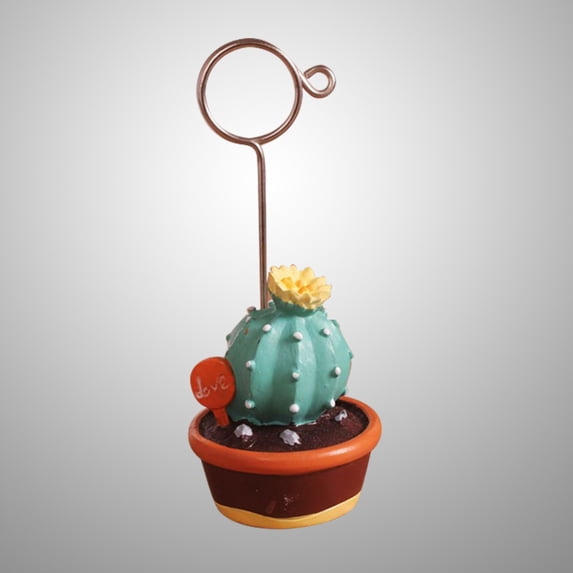 WHAMVOX Succulent Plants Microlandschaft Memo Clips Message Photo Holder Stand (Cactus )