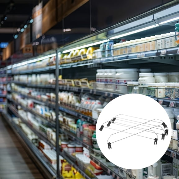 WHAMVOX Supermarket Store Partition Baffle 4pcs Commodity Clapboard Store Storage Rack Divider Goods Shelf Classification Baffle Iron Barrier Divider For Wardrobe Bookshelf Shelf 34-35CM