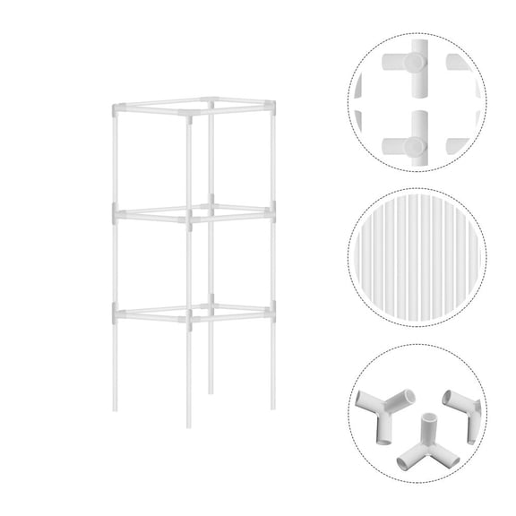 ROMANSENTIAL 1 Set Garden Flower Climbing Frame Plastic White Trellis for Pole Beans and Cucumbers