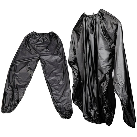 WHAMVOX Sweat Sauna Suit with Top and Pants for Gym and Home Use Comfortable Polyethylene Fiber Silver