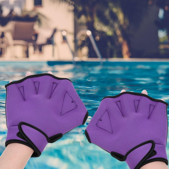 WHAMVOX Swim Training Gloves Adjustable Mitten Sswimming Aquatic Protector Purple
