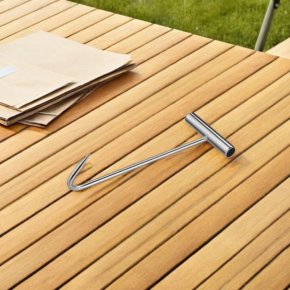 WHAMVOX T-Shaped Handheld Hook for Manhole Covers Grate Lifting Tool Portable Drain Cover Lifter Ergonomic Designed Hook for Various Applications