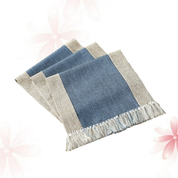 WHAMVOX Tassel Table Cloth Homestay Table Cloth Size 2 Blue
