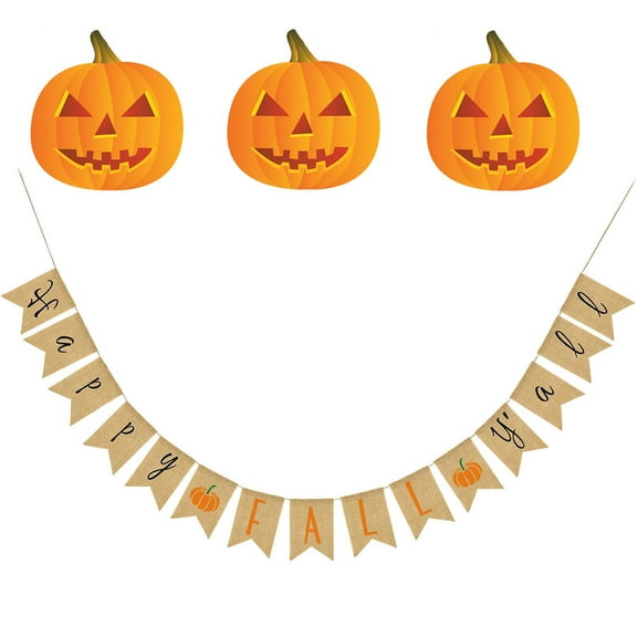 FESTFENDS Burlap Banner Rustic Fall Party Decoration 1Set 13.8x5.1x0.08in